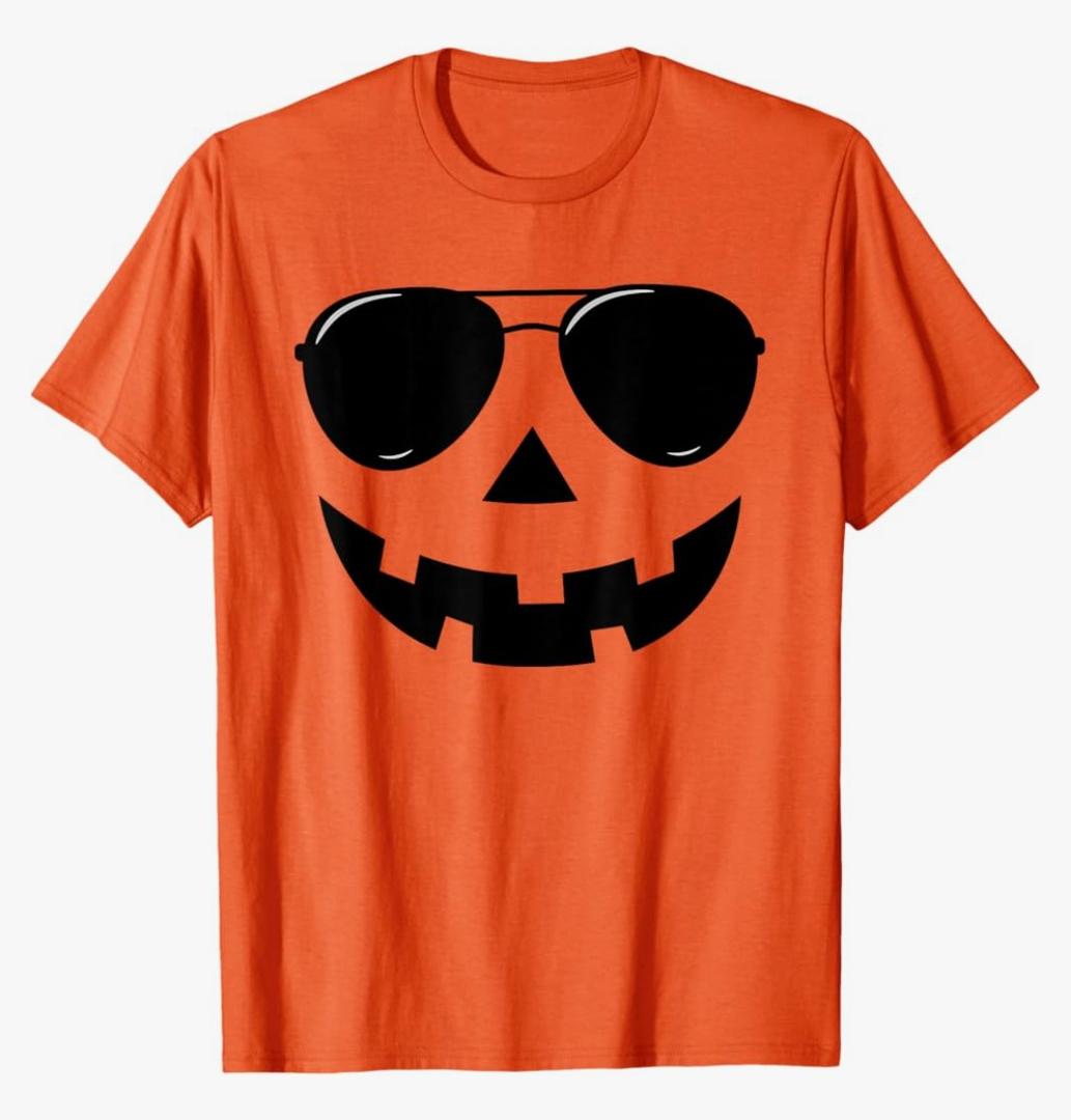 Funny Jack O Lantern Face Pumpkin Halloween Costume Men Boys T-Shirt M