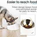 SuperDesign Mess Free 15 Slanted Bowl for Dogs and Cats, Tilted Angle Bulldog Bowl Dog Feeder, Non-Skid & Non-Spill, Easier to Reach Food S/0.5 Cup White