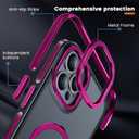 Magnetic Case for iPhone 13 Pro Max, with Invisible Ring Stand, Military Drop Protection, Shockproof Anti-Fingerprint Matte Protective Cover for iPhone 13 Pro Max, Hot Pink