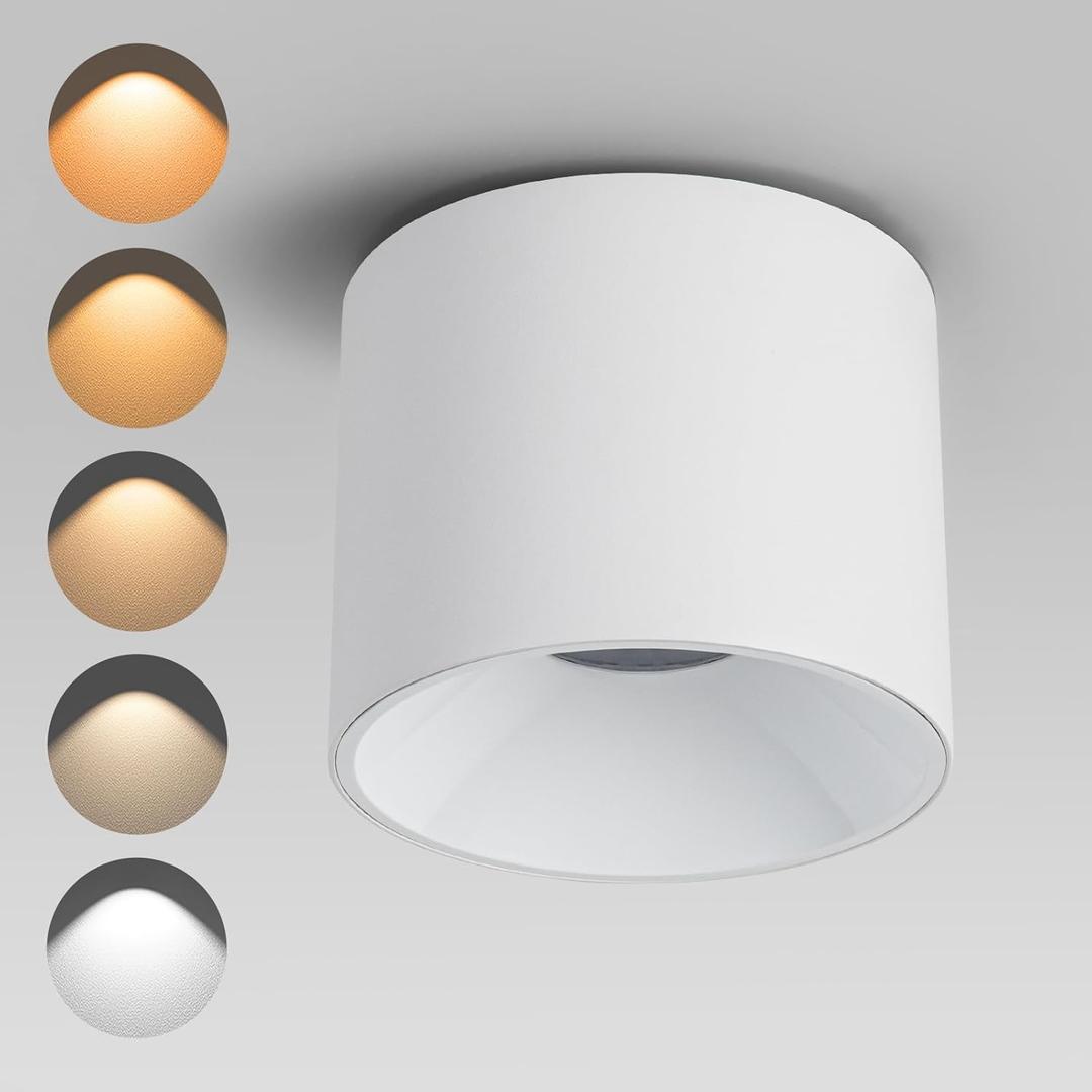 Modern LED Ceiling Spotlight 5CCT 4.72 inches 18W Dimmable Ceiling Light,2700K-5000K,for Living Room Spotlight Indoor (White- 18 Watts)