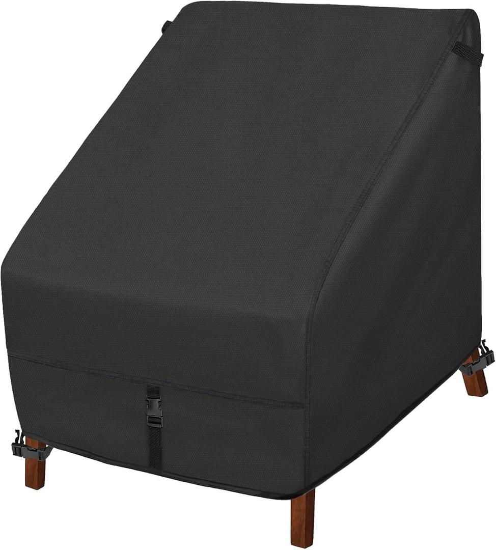 Porch Shield Patio Chair Covers - Waterproof Outdoor Lounge Deep Seat Adirondack Chair Cover - 34W x 37D x 36H inch, Black