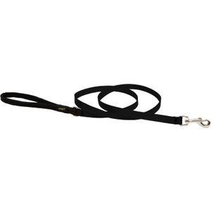 LupinePet Basics 1/2" Black 6-foot Padded Handle Leash for Small Pets