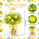 Dlerom 3 Pack Artificial Potted Lemon Flowers Plastic Faux Lemons in Small Burlap Bag Vases Fake Lemons Potted Plants for Spring Summer Home Farmhouse Office Kitchen Indoor Outdoor Table Decoration
