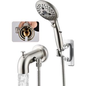 Bathtub Faucet with Sprayer, Tub Spout with Diverter Fits Threaded 1/2" or 3/4" IPS,Brushed Nickel