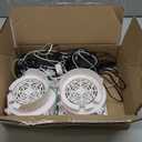 Ceenna 2 Set White Air Blower for Inflatables Replacement, 12v 1.2a Inflatable Motor Fan Blower with 3 LED Light String and Adapter for Christmas Yard Indoor Outdoor Xmas Holiday Decorations