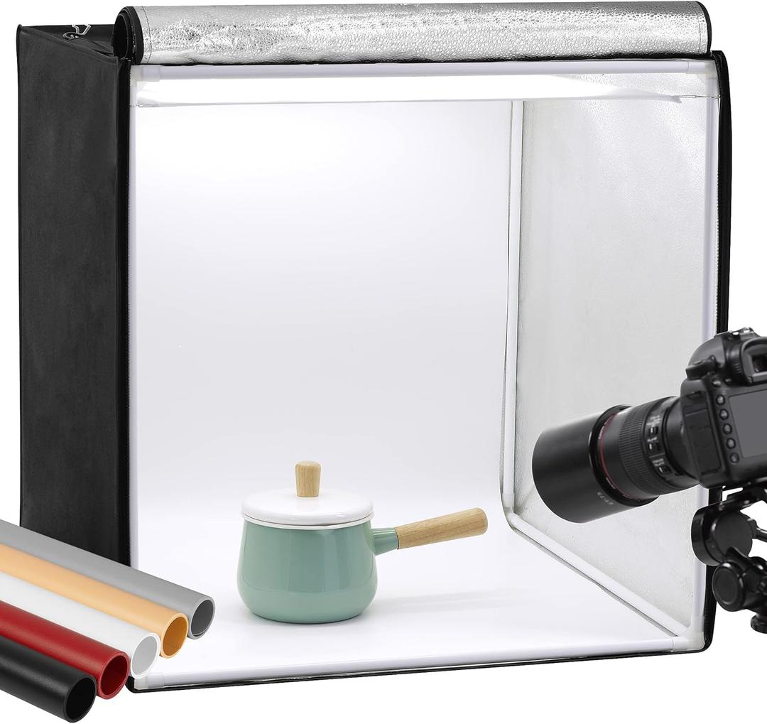Finnhomy 24x24 Photo Box Professional Portable Photo Studio Photo Light Studio Photo Tent Light Box Table Top Photography Shooting Tent Box Lighting Kit