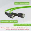 PWACCS Pressure Washer Hose for Power Washer 3600 PSI Kink Resistant Pressure Washing Extension Hose 50 FT x 1/4" Universal Electric Power Wash Hose for Replacement Compatible with M22 Fittings