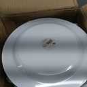 Pack Elegant Disposable Plastic Plates Combo Set Includes 32 Dinner Plate and 32 Salad Plates Heavy Duty Fancy Party Dishes & Gold Flower Design