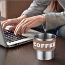 2 Stainless Steel 400ml Coffee Mugs with Lids Portable Coffee Travel Mug Reusable Coffee Mugs