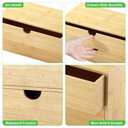 Wisuce Desk Organizer with Drawers - Bamboo Desktop Organizer Storage-Natural Wood Desk Drawers Organizer for Bills, Office Supplies, Cosmetics, Seals No Assembly Required(2 drawers with Shelf)