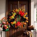 Hoteam Juneteenth Wreath for Front Door African American Door Wreaths June 19th 1865 Freedom Juneteenth Decorations for Festival Indoor Outdoor Home Porch Decoration