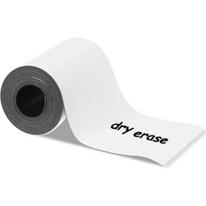 1 Pack Dry Erase Magnetic Label Strips 3" x 25 Feet White, Reusable Dry Erase Magnetic Labels Roll for Whiteboards, Locker and Refrigerator, Magnetism Tape Roll