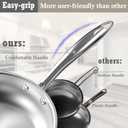 Stainless Steel pots and pans set, 6 Piece Nonstick Induction Kitchen Cookware Set, Works with Induction/Electric and Gas Cooktops, Nonstick, Oven Safe, Camping Cookware