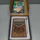 Kalimba Thumb Piano - 17-Key Light Brown Mahogany, Small with Carrying Bag - Portable Finger Piano for Kids & Adults - Beginner Musical Instrument & Fun Music Gift