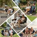 KingCamp Double Camping Chair, Oversized Heavy Duty 660lbs Loveseat for Adults Portable Folding XL 2 Person Couch Padded Comfortable Two Seat with Cup Holder for Outdoor Lawn Backyard, Black