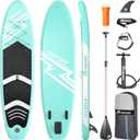 FBSPORT 11' Premium Stand Up Paddle Board, Yoga Board with Durable SUP Accessories & Carry Bag | Wide Stance, Surf Control, Non-Slip Deck, Leash, Paddle and Pump for Youth & Adult (MInt Green)