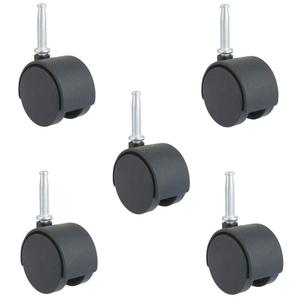 MySit 2-Inch Stem Caster Wheels, Stem 8 x 38mm or 5/16-Inch Diameter and 1.5 inch Long - Set of 5