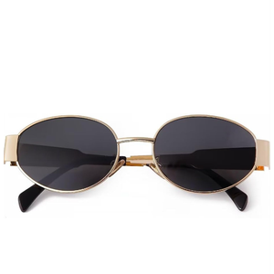 Retro Oval Sunglasses for Women Men Trendy Small Sun Glasses Classic Metal Frame Shades UV400 Protection