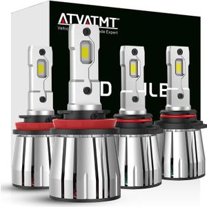 for Kenworth T660 T680 T880 W990 Headlight Assembly Factory Replacement, 9005XS H11 Headlight 6500K White, 4-PACK