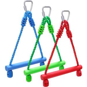 Rainbow Craft 3-Pack Kids Ninja Monkey Bars - Trapeze Swing Bars for Ninja Obstacle Course Attachments - 3pc of Blue, Red & Green Color