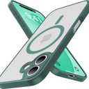 Magnetic Shockproof for iPhone 17 Case,[Full Camera Protection][Compatible with Magsafe][Non-Slip][Mil-Grade Protection] Slim Anti-Yellow Translucent Matte Phone Case for iPhone 17,Pine Green