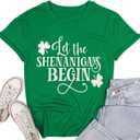 St Patricks Day Shirt Women Green Shamrock Lucky Tshirt Casual Clover Graphic T Shirt Irish Tee Tops (Small)