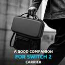 TiMOVO Carrying Case Compatible with Nintendo Switch 2, Travel Carry Case with 10 Game Cartridges & Pocket, Protective Portable Hard Shell Pouch for Switch 2 Console & Accessories, Black