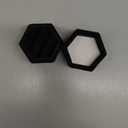 Velvet Ring Box, 2 Slots Hexagon Jewelry Ring Gift Box Vintage Ring Display Holder Case for Wedding Ceremony Proposal Engagement (Black)