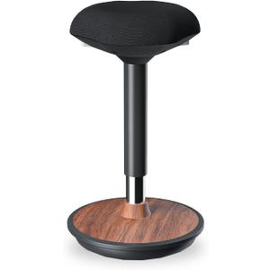 Standing Stool,Ergonomic Standing Desk Chair - Height Adjustable 23.2-33 Inch with Wobble Motion and Non-Slip Base, Swivel Rocking Stool for Office, Classroom, Home Use (Black) (Walnut)