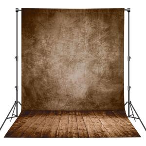 Professional Abstract Portrait Photography Backdrop,Wall with Wood Floor Backdrop for Kids Photography Baby Newborn Cake Smash Photo Shoots Hypoallergenic Fabric Photography Props(Brown-8x10ft)