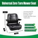 Tractor Seat Universal Zero Turn Mower Seat with Micro Switch,Slide Rail