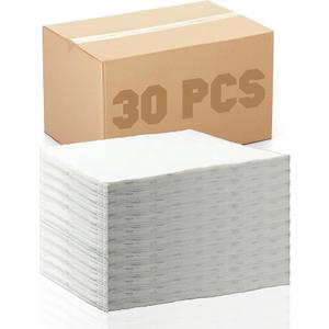 Domensi 30 Pcs Water Absorbent Pads 14" x 16" Water Absorbing Mat Wringable Reusable Absorbing Garage Mat for Home Basements Garages Kitchen Bathroom Floor