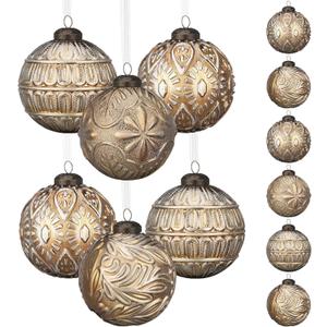 Soulchen 12 Pcs 3.15" Large Vintage Christmas Ball Ornaments Brown Bronze Christmas Tree Decorations Plastic Vintage Balls for Xmas Tree Ornaments Decor