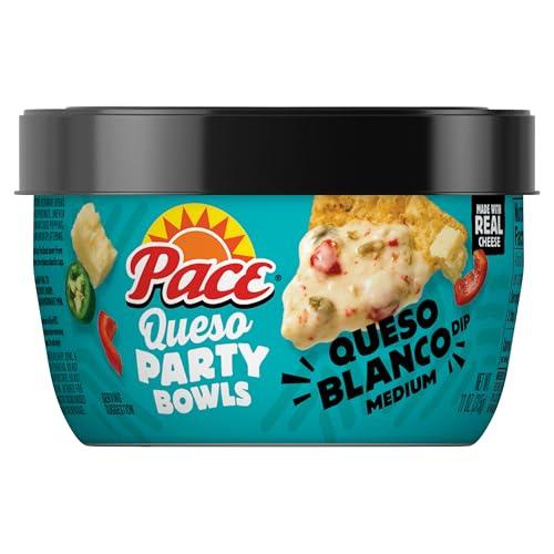 Pace Queso Blanco Dip, Cheese Dip, 11 oz Microwavable Bowl Pack of 8, Best Before October 27 2025 