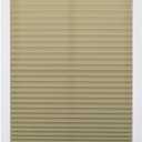 DEZ FURNISHINGS Cordless 1" Light Filtering Pleated Shade, Fabric, 70" W x 48" H, Camel