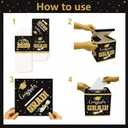 4 x Graduation Card Box Class of 2026 - Black and Gold Money Gift Box Holder for Party, Approx 9x9 Inch Large Foldable Cardboard Voting Box for High School College Grad Decorations, Congrats Grad