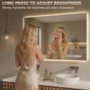 Backlit Bathroom Mirror with Lights 36"x30", Frameless LED Bathroom Mirror with Lights, Fogless, Dimmable, 3 Color Lighted Mirror for Vanity, Memory Function, Tempered Glass