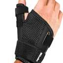 MUELLER Sports Medicine Adjust-to-Fit Thumb Brace, Spica Splint, Thumb Pain Relief Stabilizer for Men and Women, Ideal for De Quervain's Tenosynovitis, Arthritis, Sprains, Fits Right or Left, Black, One Size (1 Count (Pack of 1))
