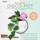 NPW Plant Life Magnetic Disco Ball Planter for Fridge, Plants Magnets for Refrigerator, Retro Indoor Garden Accessory, 5.75" Modern Indoor Planter for Flowers, Succulents, Herbs