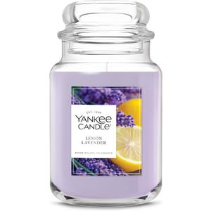 Yankee Candle Lemon Lavender, Scented Candle, 22oz Large Jar with up to 150 Hour Burn Time, Giftable, Birthdays