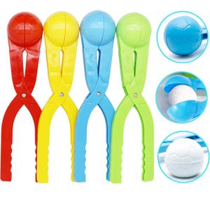 Snow Toys, Snowball Maker 4 Pack Snow Ball Shaper Molds Toys for Kids Snow Ball Fights Tool Kids Winter Toys Snow Ball Clip Snow Games for Outdoor