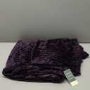 PAVILIA Super Soft Fleece Throw Blanket Twin Purple Eggplant, Fuzzy Plush Flannel Throw, Warm Cozy Ribbed Microfiber Blanket for Sofa Couch Bed, Lightweight Striped Blanket, Purple, 60x80