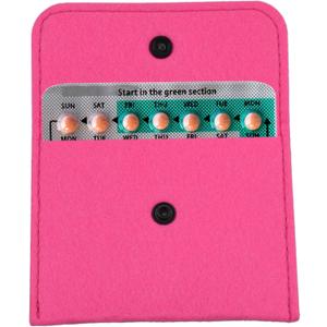 2 Pack Birth Control Pill Packet with 4" x 3" for Women Privacy Protection Contraceptive Medicine Holder Pink Sleeve Pouch Wallet, (Pink)