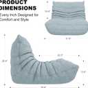 Bean Bag Chair for Adults, Bean Bag Sofa - Adult Size with Soft Waterproof Fabric for Living Room, Apartments, Reading Corner, Gaming, and Movie Venue (Mist Blue), Single