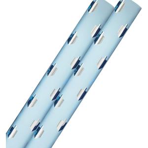 2 x The Dreidel Company 2-Pack Metallic Hanukkah Dreidels Theme Gift Wrap Design, Chanukah Roll 17.5" X 180" Inch - 15' Ft. Chanukah Wrapping Paper Roll