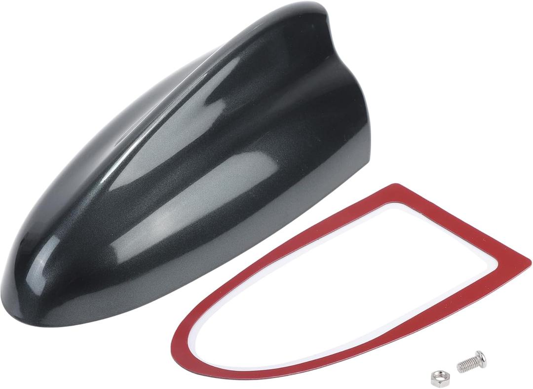 Shark Fin Antenna Cover, AM/FM Signal Roof Aerial Universal for Car Auto SUV Truck Offroad ABS Material with Adhesive Base Dark Gray