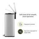 EKO Madison Brushed Stainless Steel 13.2 Gal/50L Kitchen Step Trash Can or Recycling Bin, Removable Inner Liner, Soft Close Lid, Fingerprint Resistant Finish
