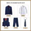 Boys Suit Kids Suits Tuxedo for Boys Toddler Vest Pants Set Ring Bearer Outfit Dress Clothes (Blue) 12Y 