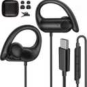 USB C Headphones Over Ear Hooks for Samsung Galaxy S26 Ultra S25 S24 S23 S22, Wrap Around Ear Buds with Loops Mic Type C Earphones Running Sport Wired Earbuds for iPhone 17 e 16 15 Pro Max Plus Air