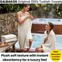 SALBAKOS 2-Piece 100% Turkish Cotton Bath Towels, Extra-Large 35x70, Ivory | Oversized Bath Sheet Towel for Bathroom & Beach, Thick, Super Soft, Highly Absorbent, Premium Hotel Quality, Made in Turkey